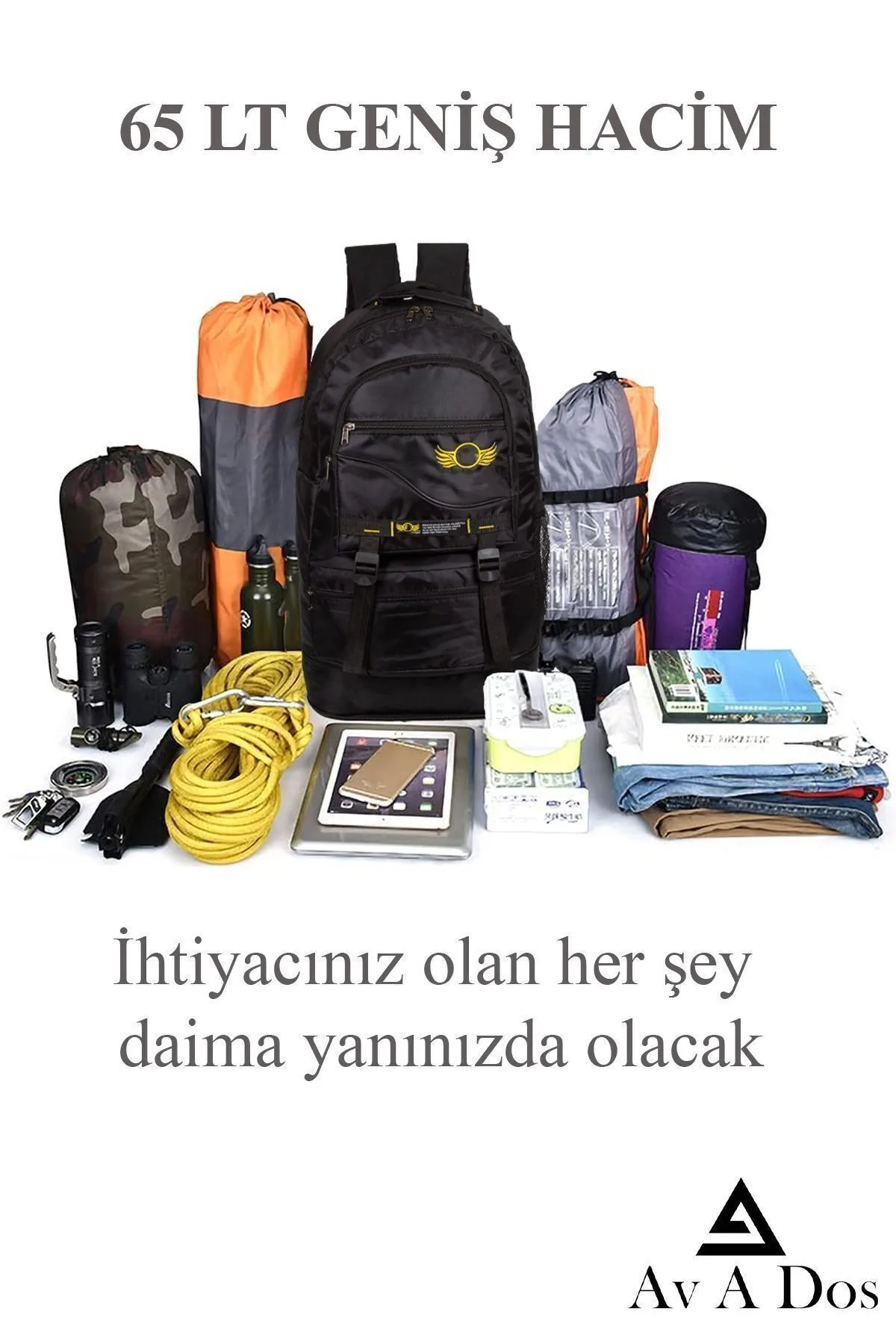 Av A Dos Körüklü Ortopedik Konfor Çok Gözlü Gezi Seyahat Yürüyüş Dağcı Kamp Spor Sırt Çantası Deprem Çantası