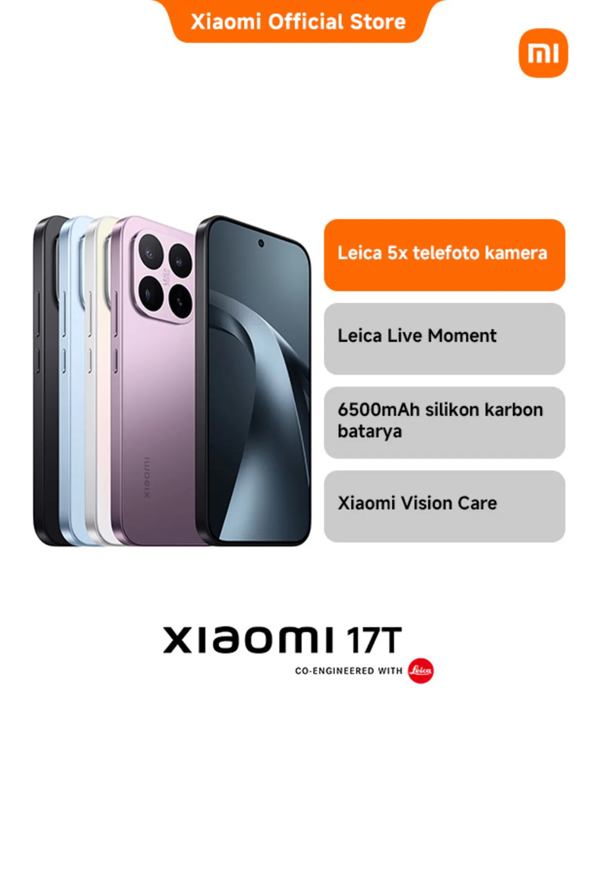 Xiaomi 17T 12G+256G Beyaz (Xiaomi Türkiye Garantili)