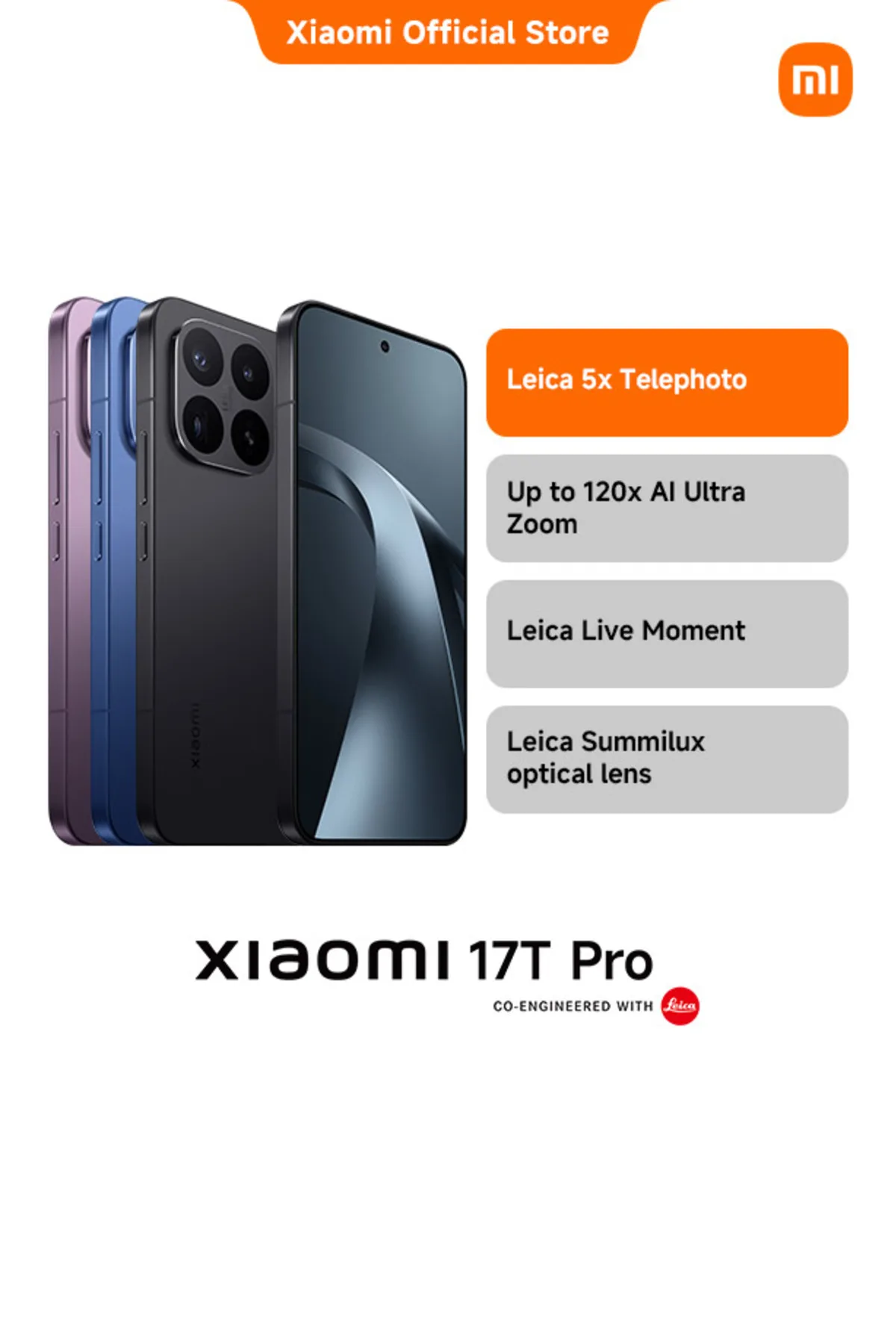 Xiaomi 17T Pro 12G+512G أزرق (مضمون من Xiaomi Türkiye)
